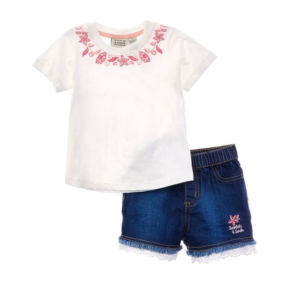 Scotch & Soda Boys  2Pc T-Shirt & Short Set, White